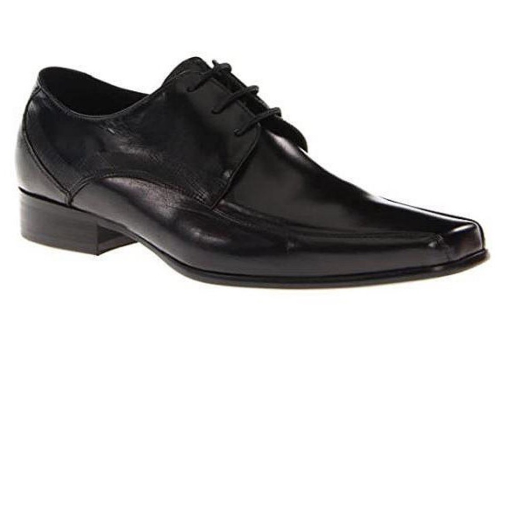 Kenneth Cole Black Oxford Dress Shoe with Smooth Leather and Polished Finish